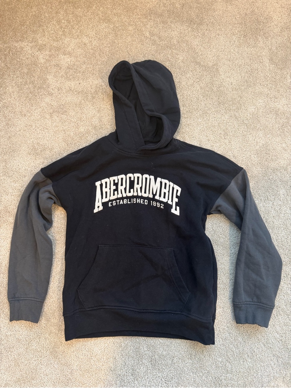 abercrombie kids Black Pullover Hoodie with Gray Sleeves
